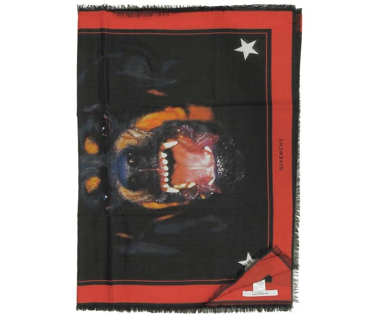 商品Givenchy|Givenchy Rottweiler Printed Cashmere and Silk Stole,价格¥1256,第2张图片详细描述