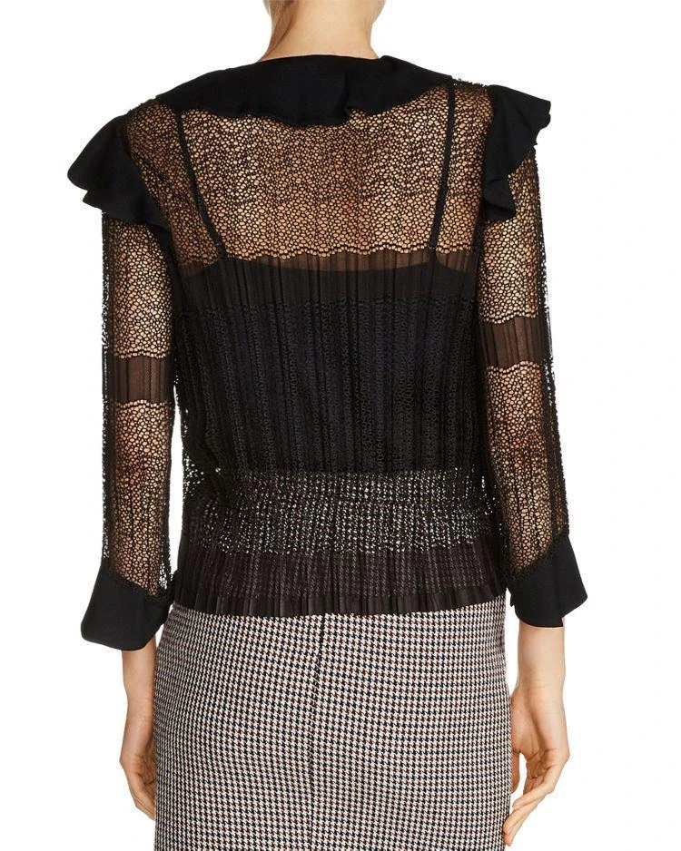 商品Maje|Lauzane Knit Mesh Top,价格¥926,第2张图片详细描述