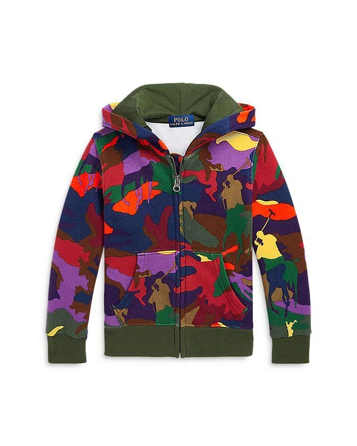 商品Ralph Lauren|Boys' Big Pony Camo Fleece Hoodie - Little Kid,价格¥314,第2张图片详细描述