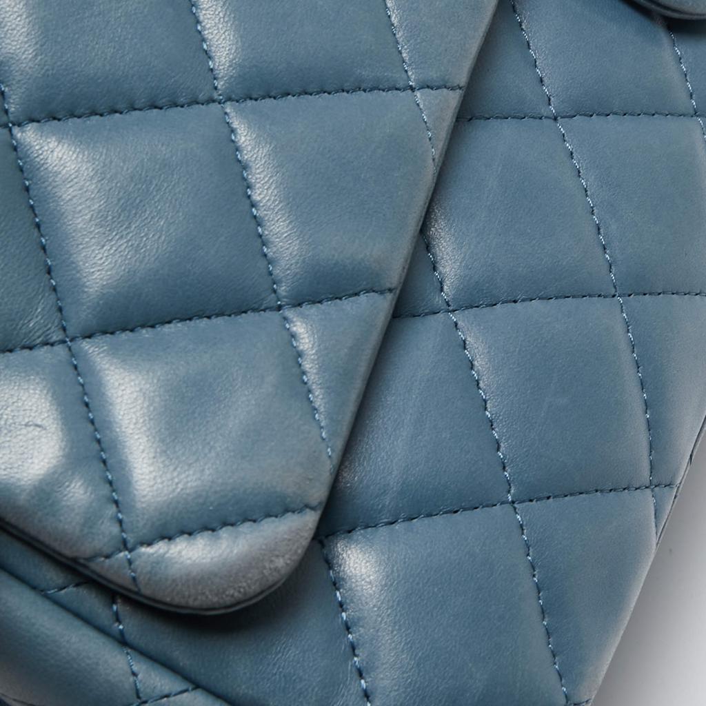 Chanel Blue Quilted Caviar Leather Maxi Classic Double Flap Bag商品第9张图片规格展示