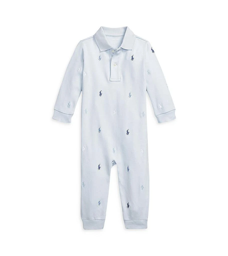 商品Ralph Lauren|Boys' Polo Pony Soft Cotton Polo Coverall - Baby,价格¥369,第1张图片