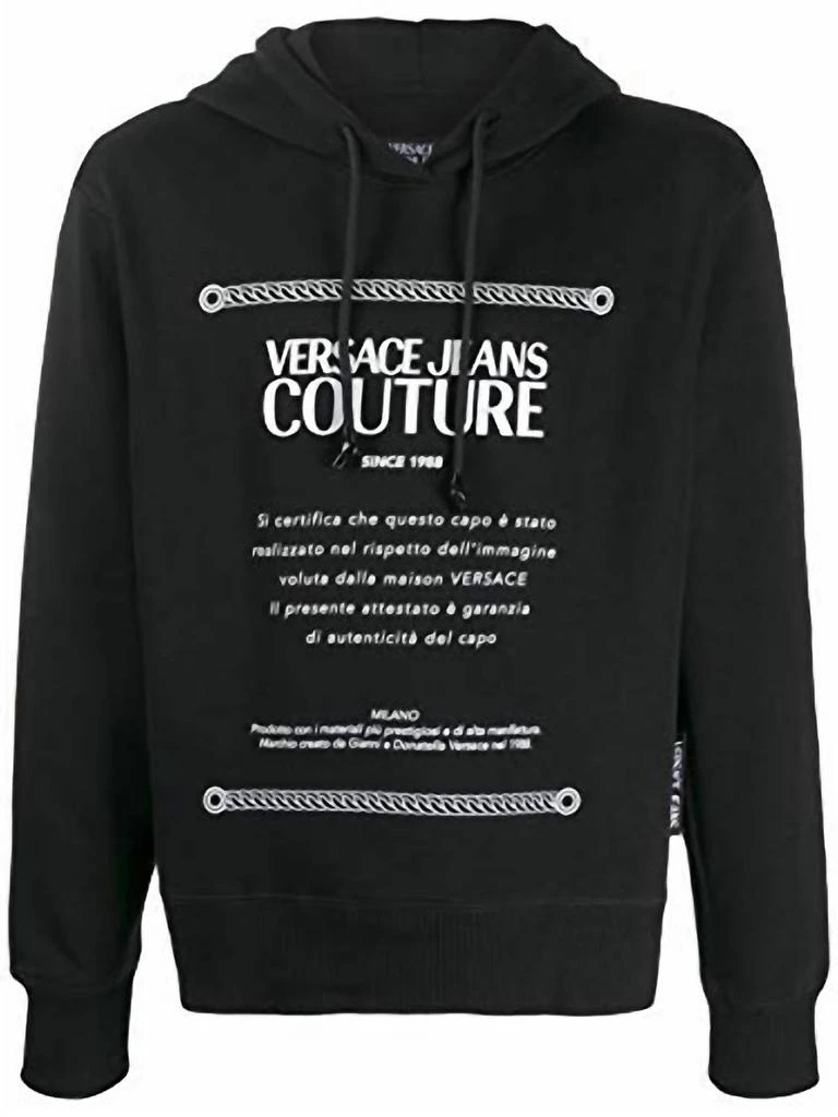 商品Versace|Men Hooded Pullover Sweatshirt In Black,价格¥1850,第1张图片