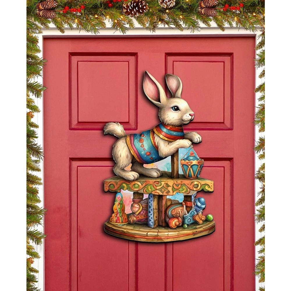 商品Designocracy|Carousel with Toys Christmas Wooden Door Decor Wall Decor G. DeBrekht,价格¥1099,第2张图片详细描述