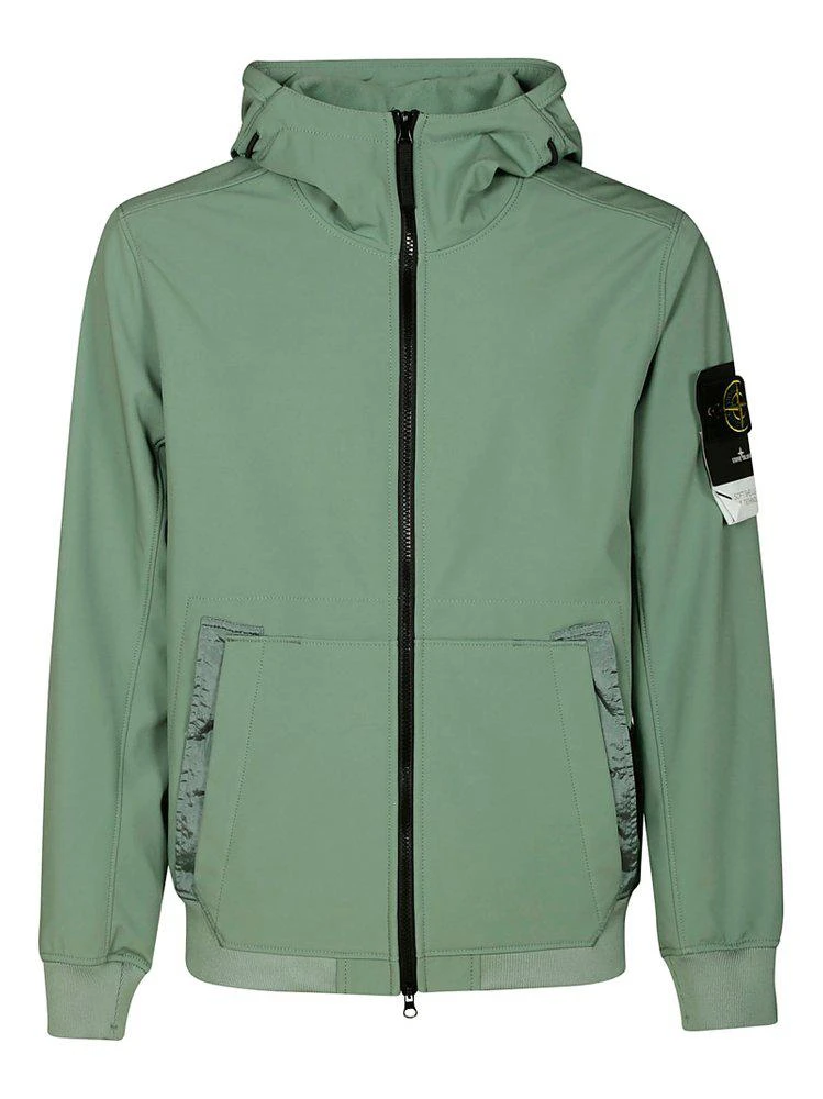 商品Stone Island|Stone Island Logo Patch Hooded Zip-Up Jacket,价格¥3612,第1张图片