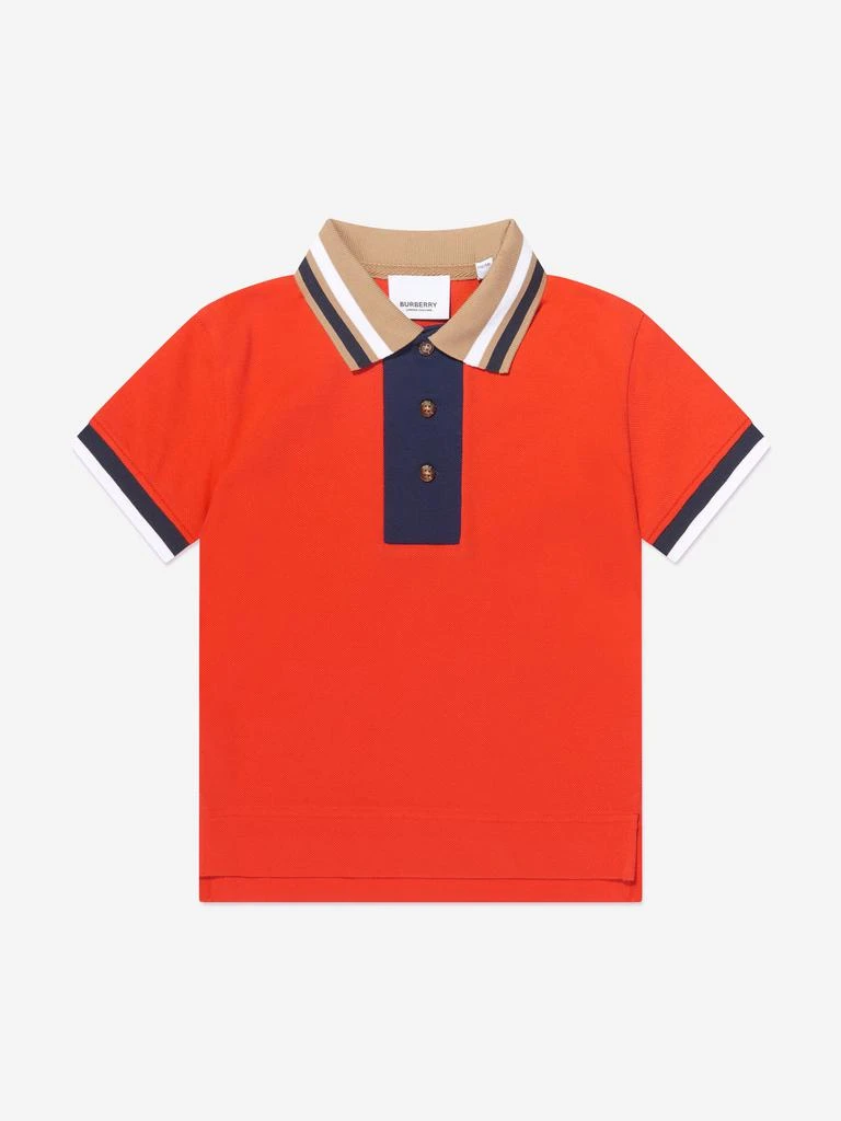 商品Burberry|Boys Douglas College Polo Shirt in Red,价格¥1947,第1张图片