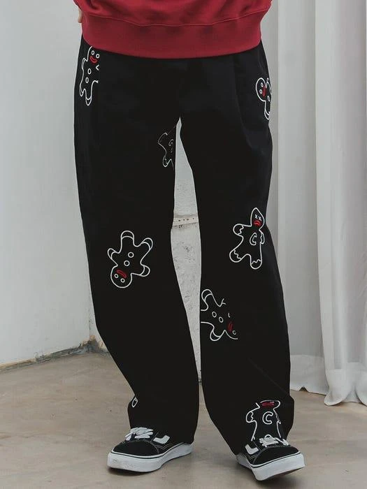 商品CAMELWORK|Camel Cookie Cotton Tuck Banding Pants (Black),价格¥650,第1张图片