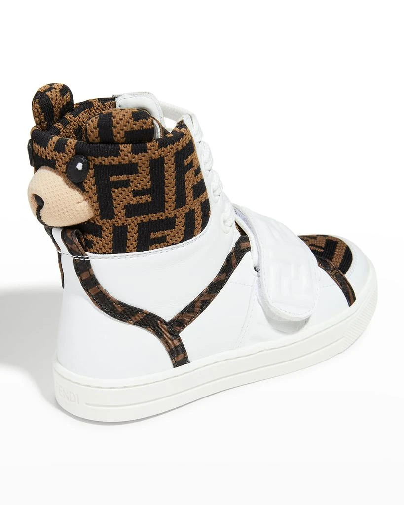 商品Fendi|Kid's FF Logo High-Top Sneakers with 3D Bear Head, Toddler/Kids,价格¥3713,第3张图片详细描述