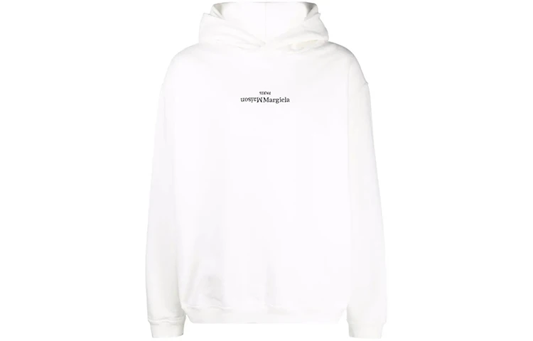 商品[国内直发] MAISON MARGIELA|梅森马吉拉 FW21 倒置Logo刺绣长袖连帽卫衣 男款 白色,价格¥5079,第1张图片