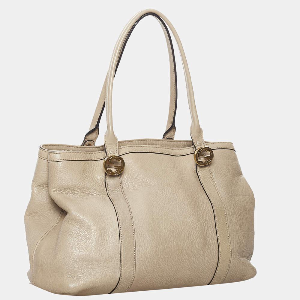 Gucci Brown Twins Leather Tote Bag商品第2张图片规格展示