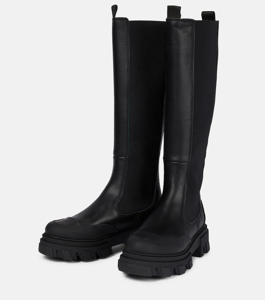 商品Ganni|Leather knee-high boots,价格¥3083,第5张图片详细描述