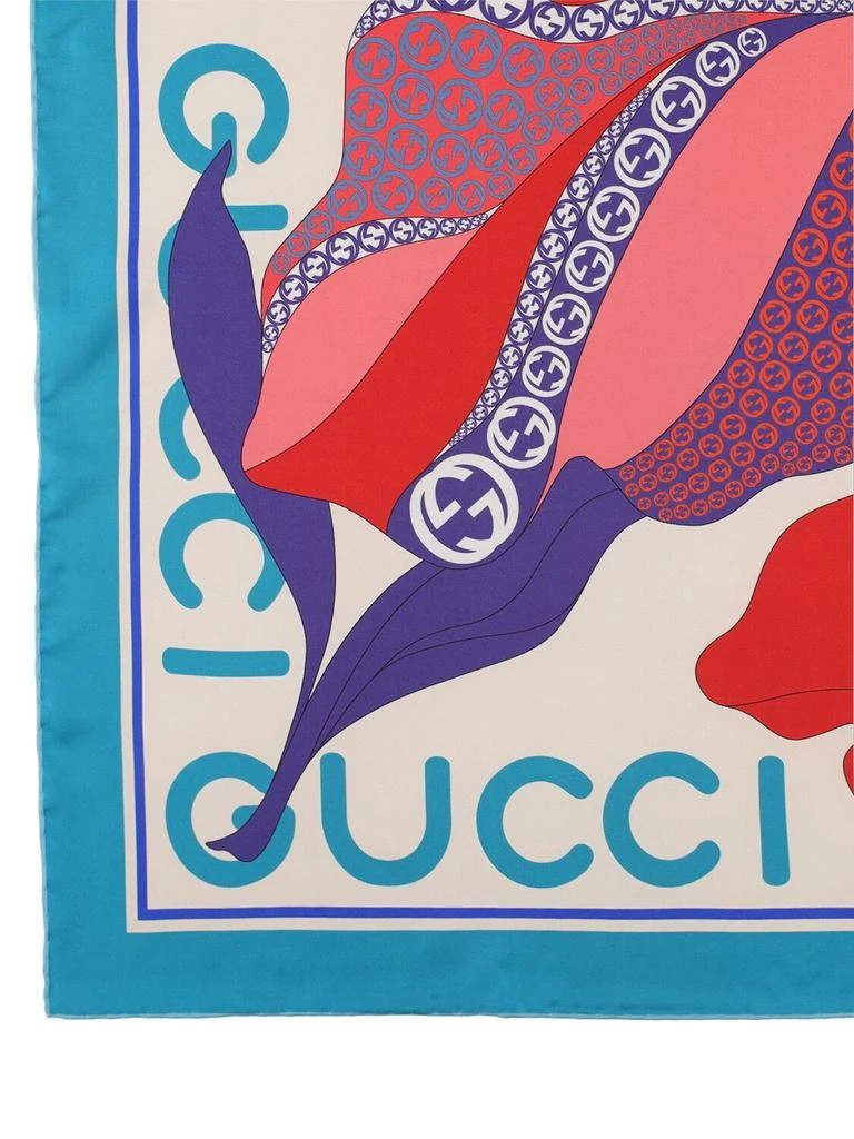 商品Gucci|Gucci Maxi Flower Print Silk Scarf,价格¥3785,第2张图片详细描述