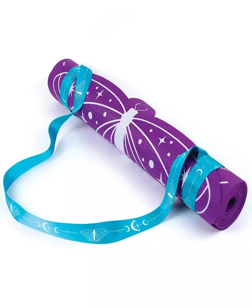 商品Three Cheers For Girls|3C4G - Celestial Yoga Mat Carrying Strap 24" x 60" Mat, Make It Real, Teens Tweens Girls, Purple Mat With Teal Strap, Butterfly Celestial Design, Encourages Fitness Well Being,价格¥187,第2张图片详细描述