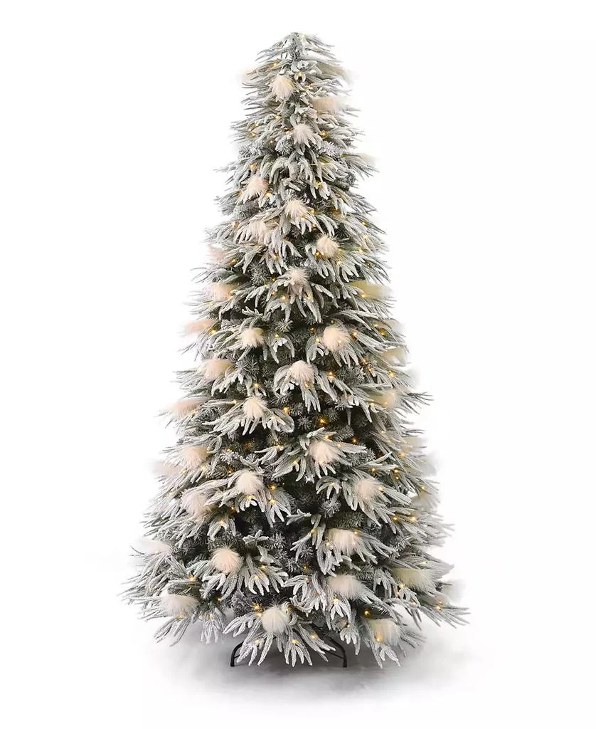 商品Seasonal|Pine and Pampas 7.5' Pre-Lit Flocked PE Mixed PVC Tree, 5580 Tips, 80 Pieces Pampas, 550 Warm LED, EZ-Connect, Remote, Storage Bag,价格¥4463,第1张图片