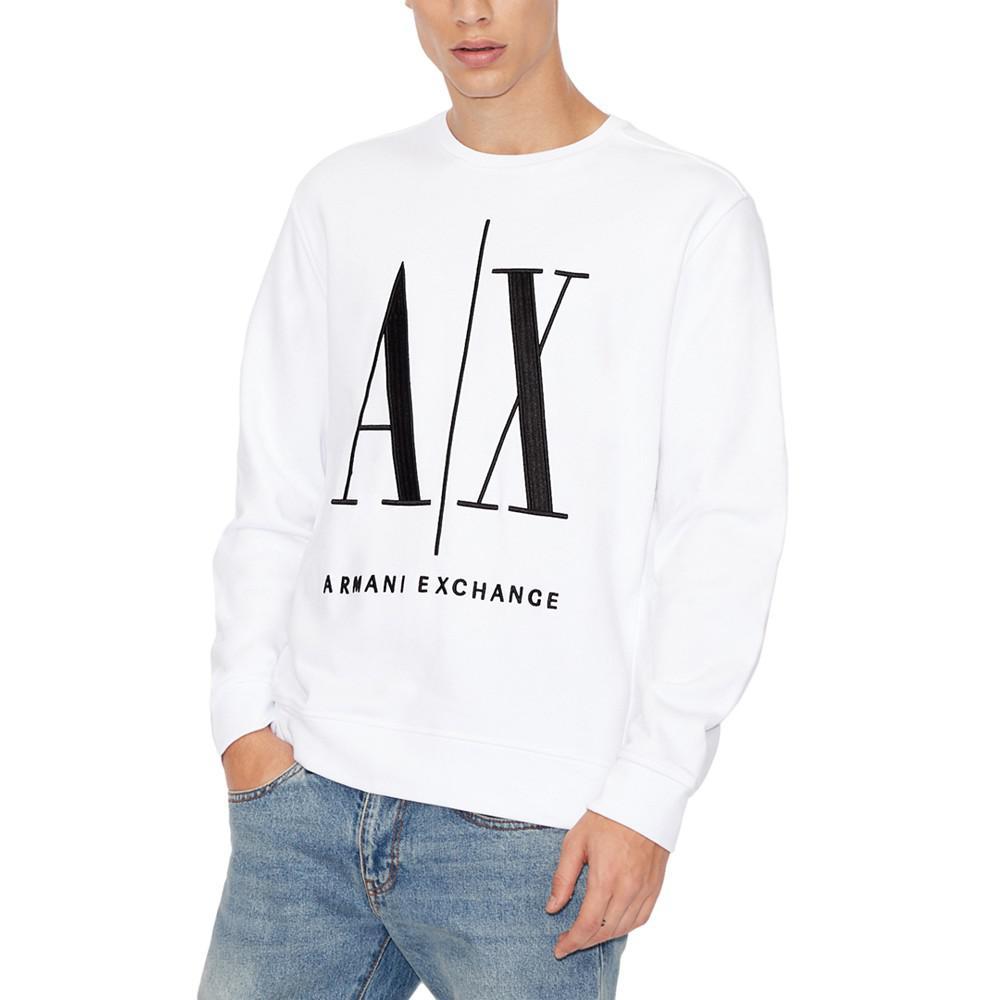 商品Armani Exchange|Men's Fleece Logo Long-Sleeve Crewneck Sweatshirt,价格¥788,第4张图片详细描述