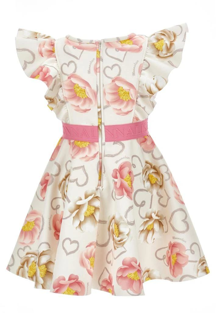 商品MONNALISA|Monnalisa Logo-Waistband Floral Printed Ruffled Dress,价格¥1594,第2张图片详细描述