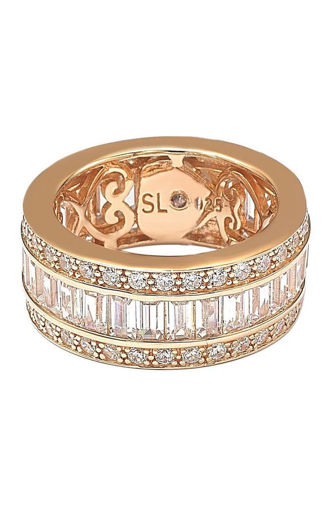 商品Suzy Levian|14K Rose Gold Plated Sterling Silver Baguette-Cut & Round-Cut CZ Eternity Band,价格¥1123,第1张图片