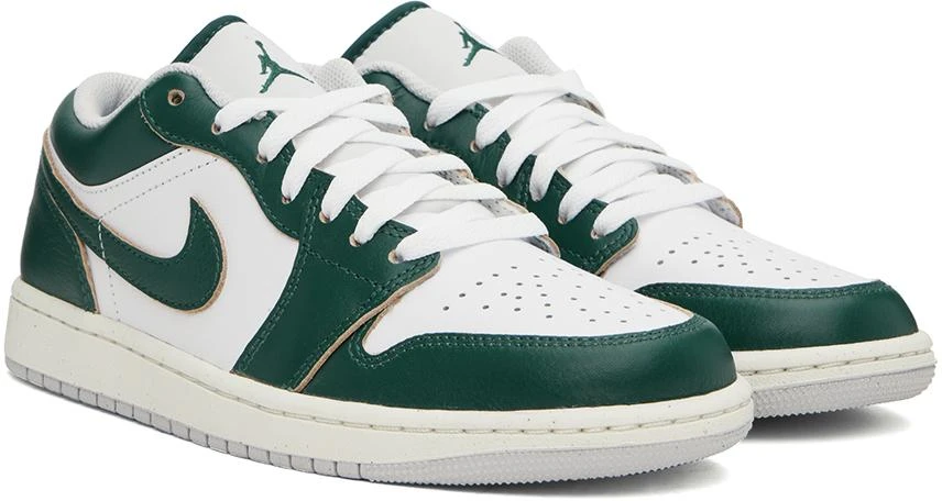 商品Jordan|White & Green Air Jordan 1 Low SE Sneakers,价格¥859,第4张图片详细描述