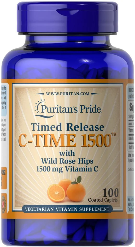 商品Puritan's Pride|Top Sellers: Vitamin C-1500 mg with Rose Hips Timed Release,价格¥217,第1张图片