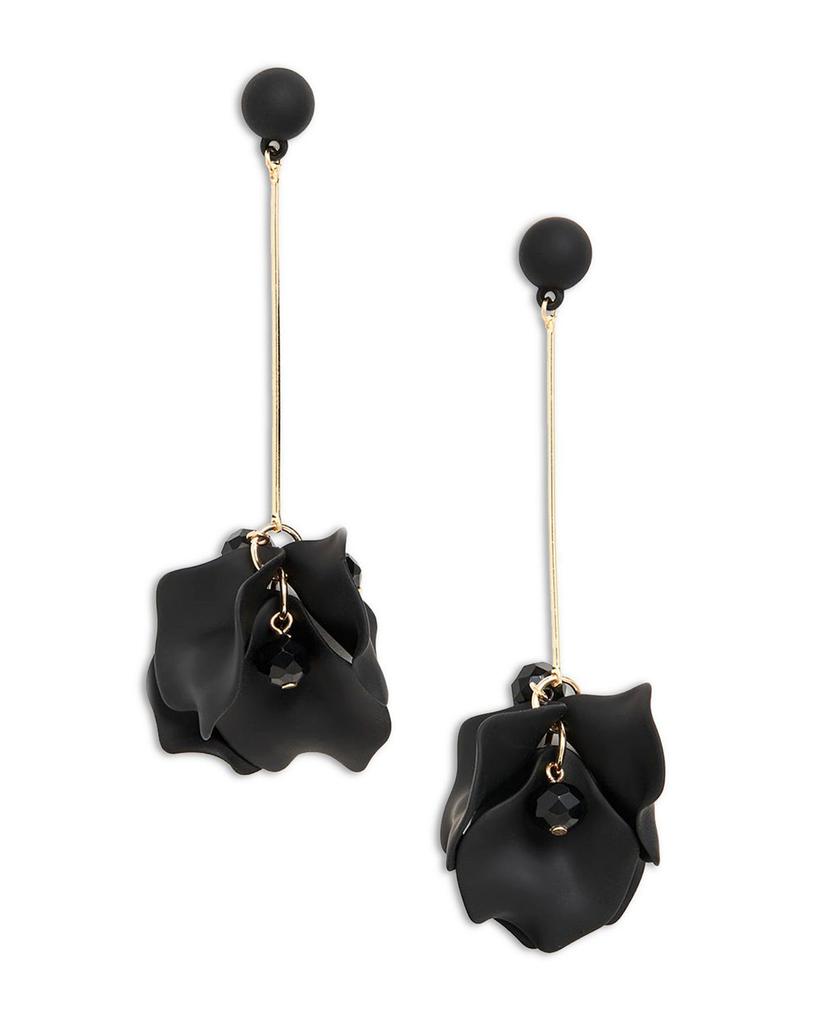 Petunia Black Bead & Flower Drop Earrings商品第1张图片规格展示