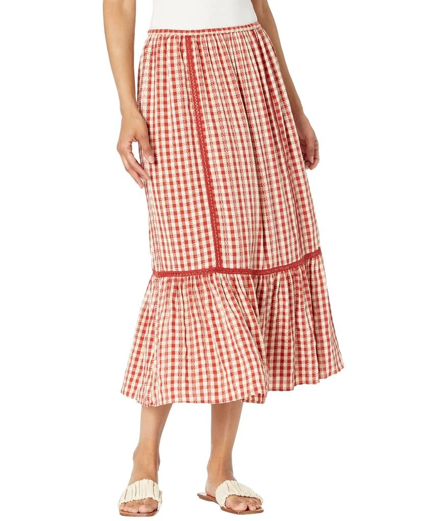 商品Max Studio|Woven Long Plaid Skirt,价格¥248,第1张图片