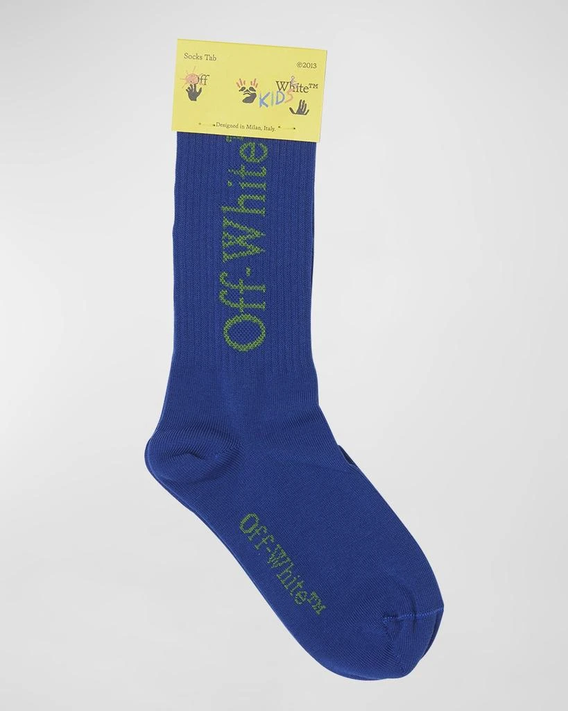 商品Off-White|Boy's Big Logo Bksh Mid-Calf Socks,价格¥140,第1张图片