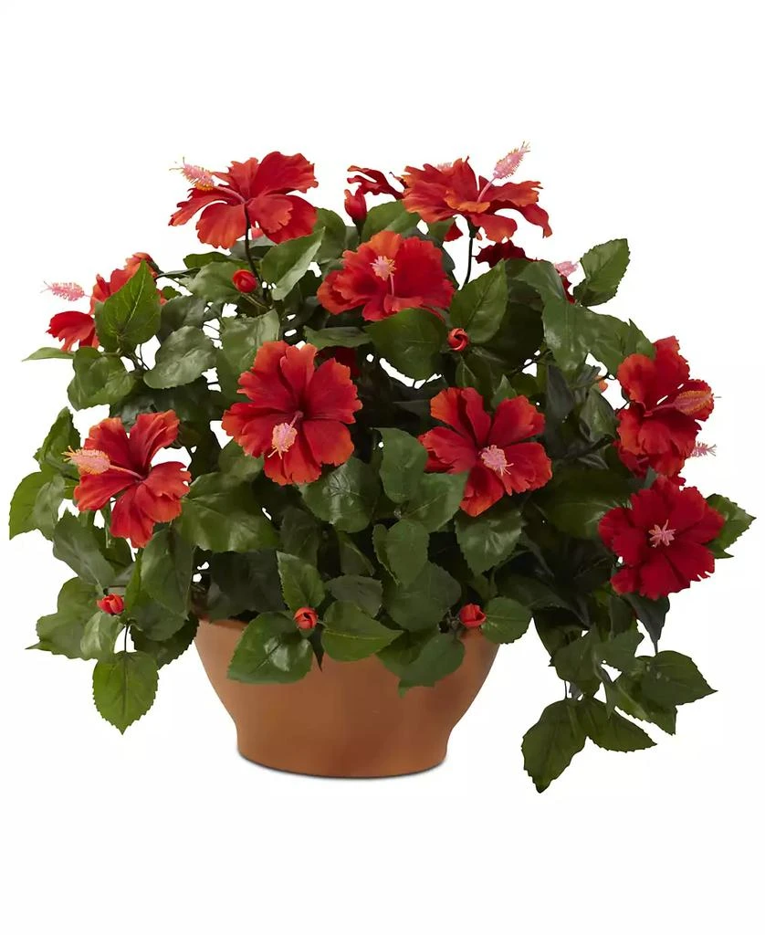 商品NEARLY NATURAL|Hibiscus Artificial Plant in Clay Planter,价格¥807,第1张图片