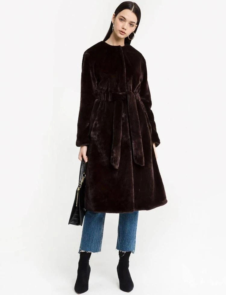 商品Pixie Market|Faux Mink Fur Robe Coat,价格¥1045,第4张图片详细描述