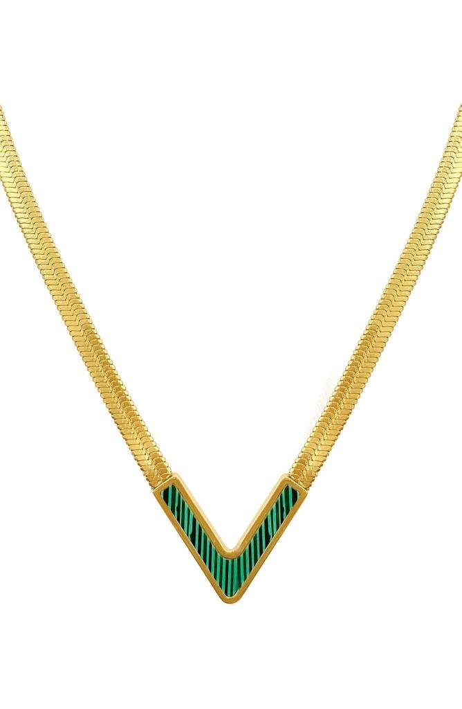 商品ADORNIA|Water Resistant 14K Gold Plated Herringbone Necklace,价格¥120,第1张图片