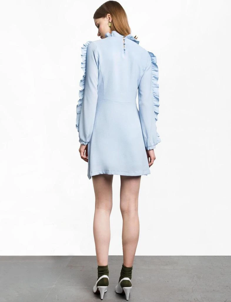商品Pixie Market|Blue Crepe Ruffle Sleeve Dress,价格¥266,第3张图片详细描述