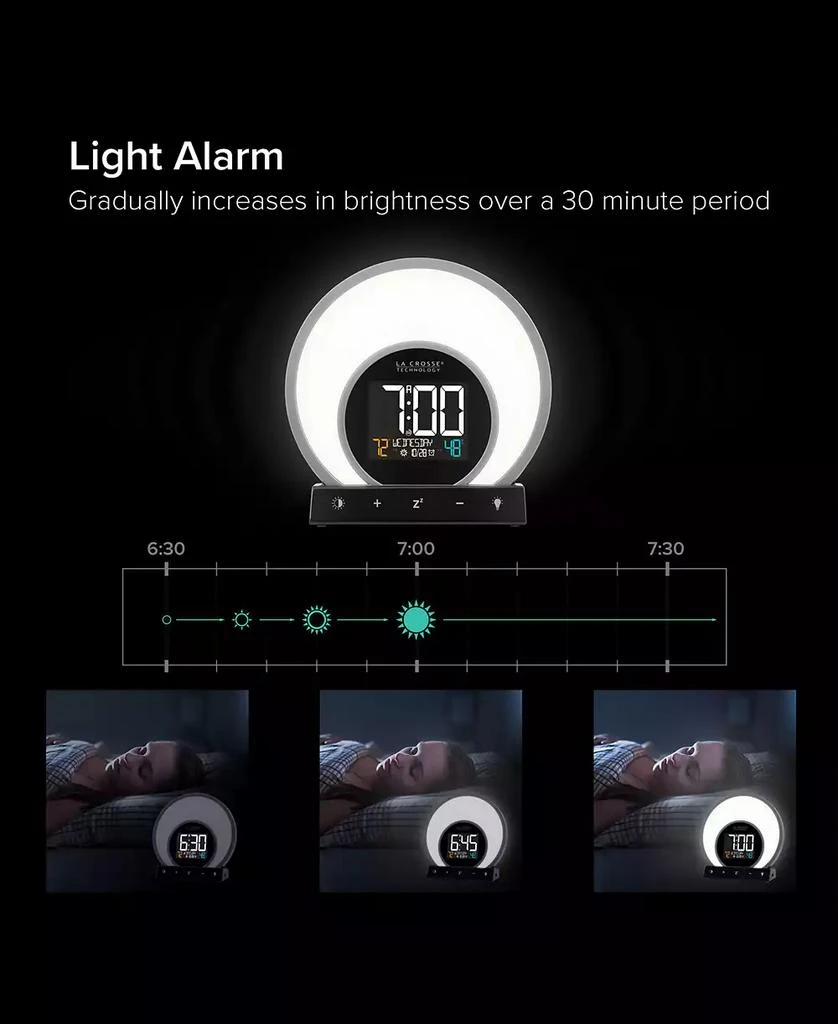 商品La Crosse Technology|Soluna C79141 Mood Light Alarm Clock with Temperature Humidity,价格¥501,第3张图片详细描述