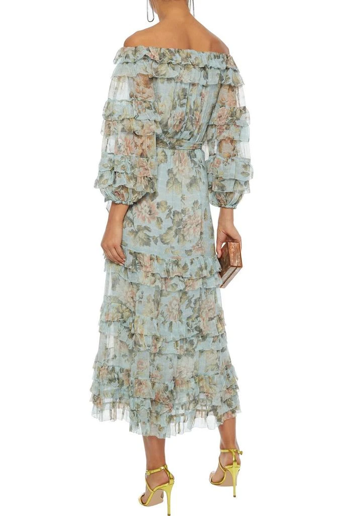 商品Zimmermann|Tempest Ruffle off-the-shoulder tiered floral-print silk-georgette 碎花连衣裙,价格¥4312,第3张图片详细描述