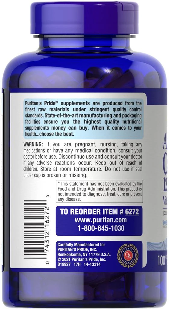 商品Puritan's Pride|Absorbable Calcium 1200 mg w. Vitamin D3 100 Softgels,价格¥123-¥246,第3张图片详细描述