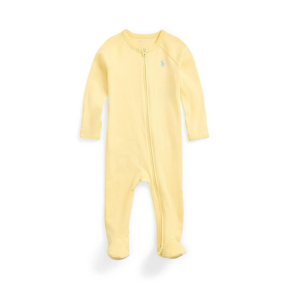 商品Ralph Lauren|Baby Boys Cotton Interlock Footed Zip Coverall,价格¥178,第1张图片