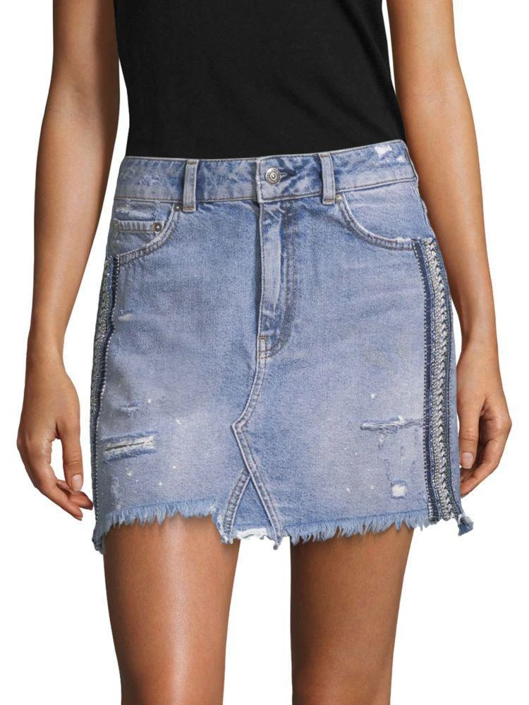 商品Free People|Embellished Denim Skirt,价格¥238,第1张图片
