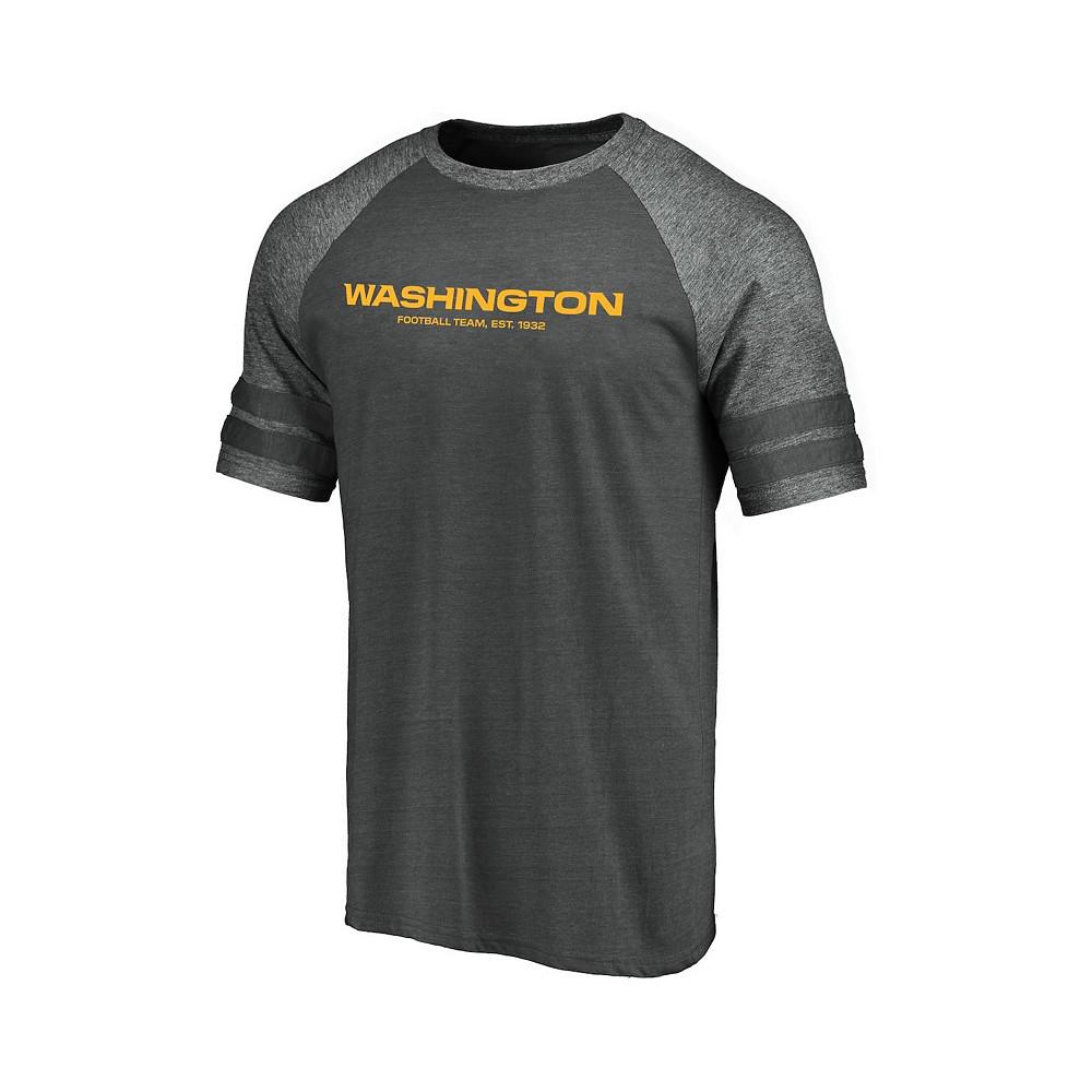 Men's Heather Gray Washington Football Team True Classics Tri-Blend Foundation Block Raglan T-shirt商品第3张图片规格展示