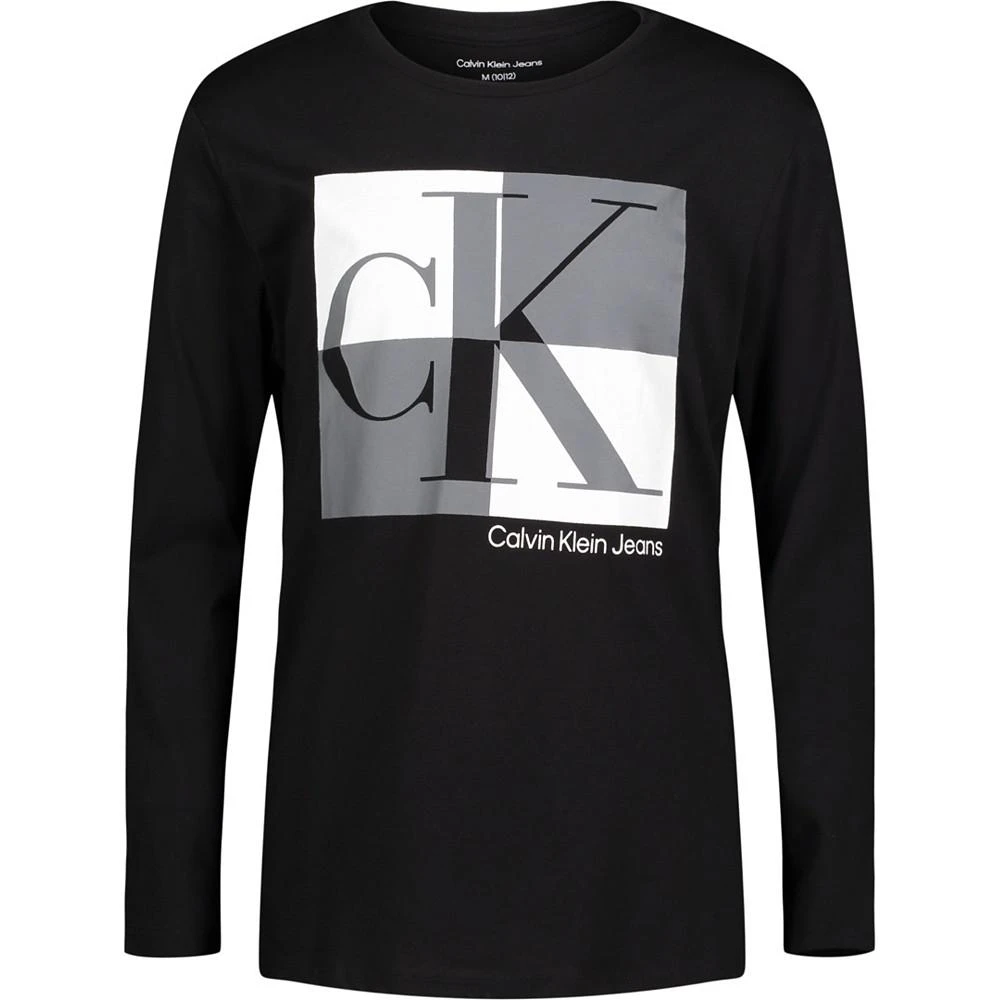 商品Calvin Klein|Big Boys Blockade Long Sleeve T-shirt,价格¥132,第1张图片