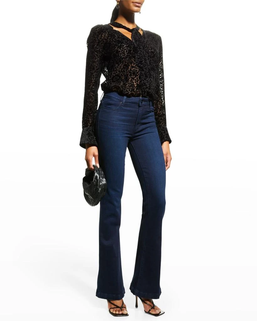 商品Paige|Genevieve Mid-Rise Flared Jeans,价格¥514,第3张图片详细描述