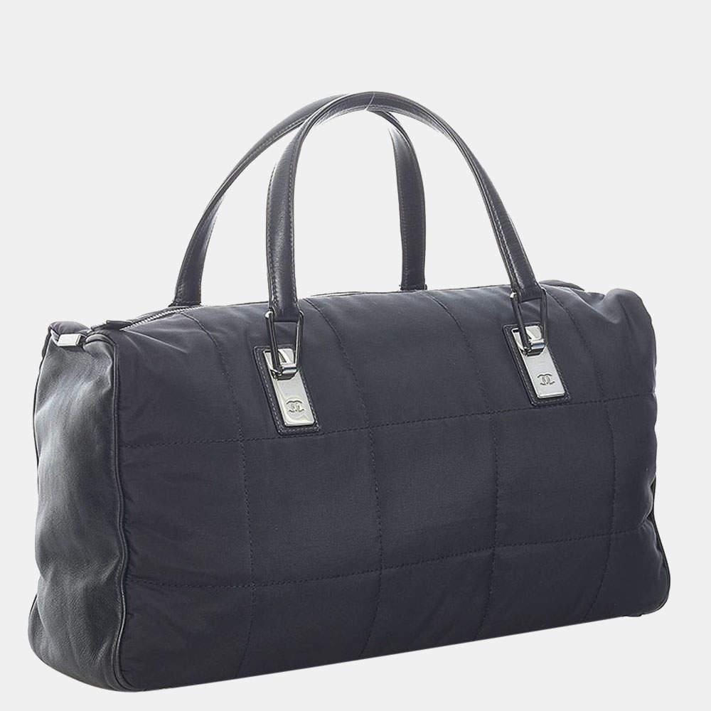 商品[二手商品] Chanel|Chanel Black Nylon Leather Boston CC Satchel Bag,价格¥7534,第4张图片详细描述