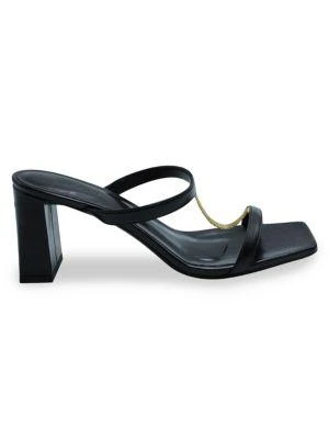 商品[二手商品] by FAR|By Far Chloe Square Toe 80 Mules In Black Cow Leather Heels Pumps,价格¥1799,第1张图片