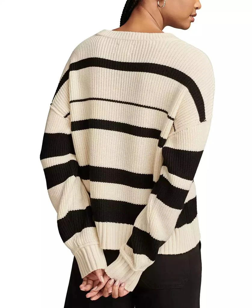 商品Lucky Brand|Women's Striped Notched-Neck Sweater,价格¥340,第2张图片详细描述