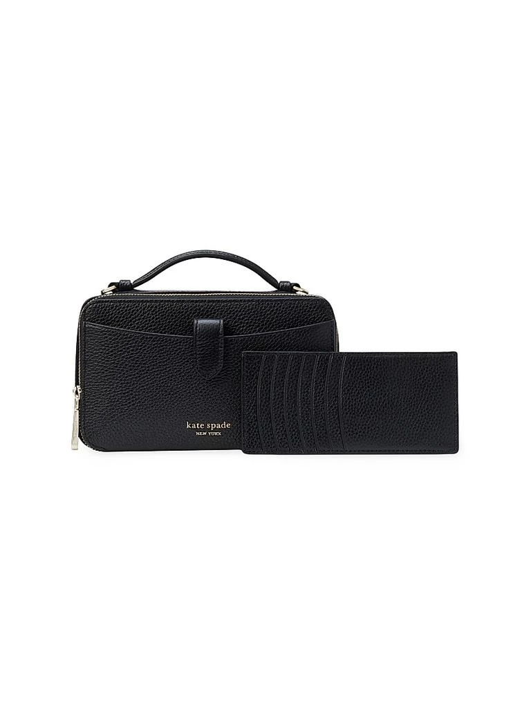商品Kate Spade|Hudson Pebbled Leather Double Zip Crossbody Bag,价格¥1187,第3张图片详细描述
