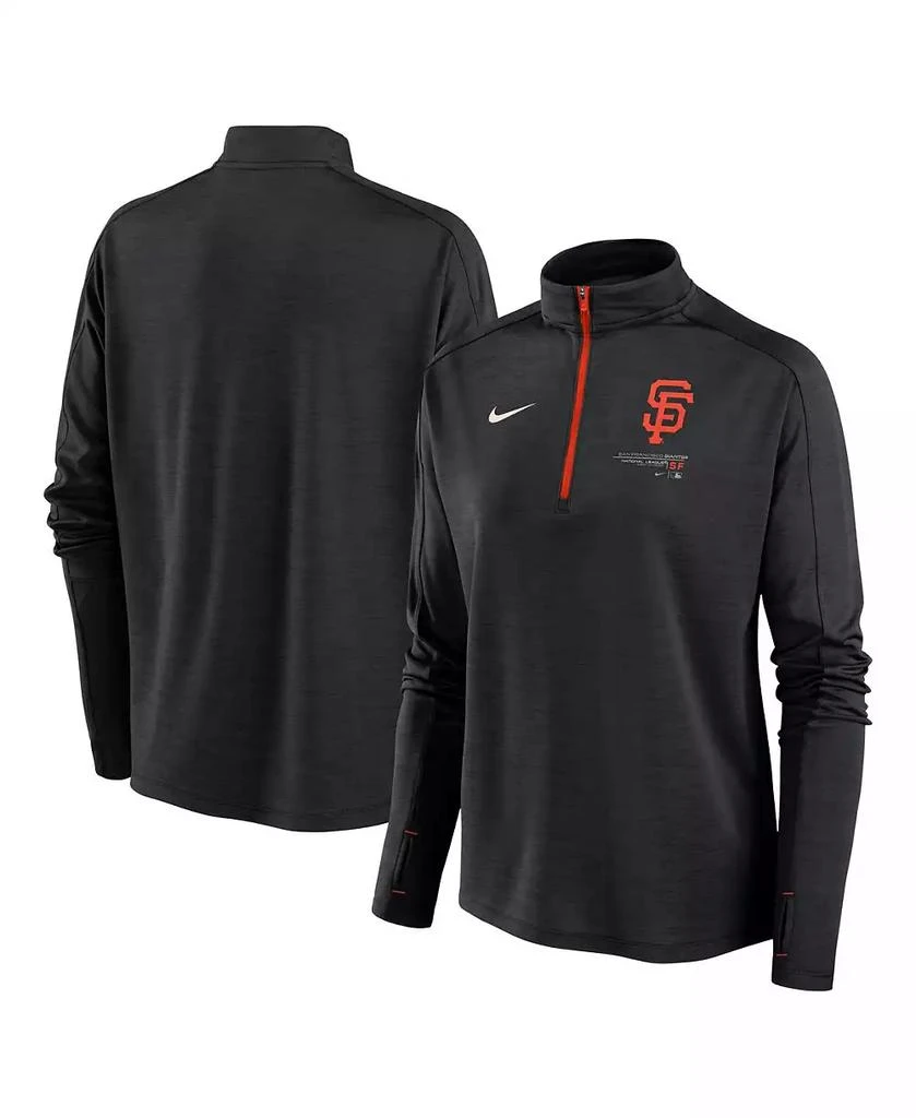 商品NIKE|Women's Black San Francisco Giants Pacer Quarter-Zip Top,价格¥418,第1张图片