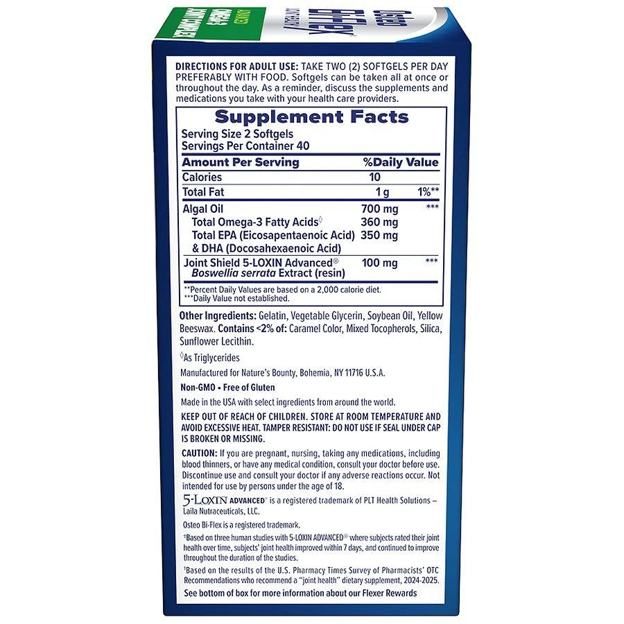 商品Osteo Bi-Flex|Advanced Omega-3 Joint Complex, Plant-Based Algae Oil Softgels,价格¥293,第3张图片详细描述