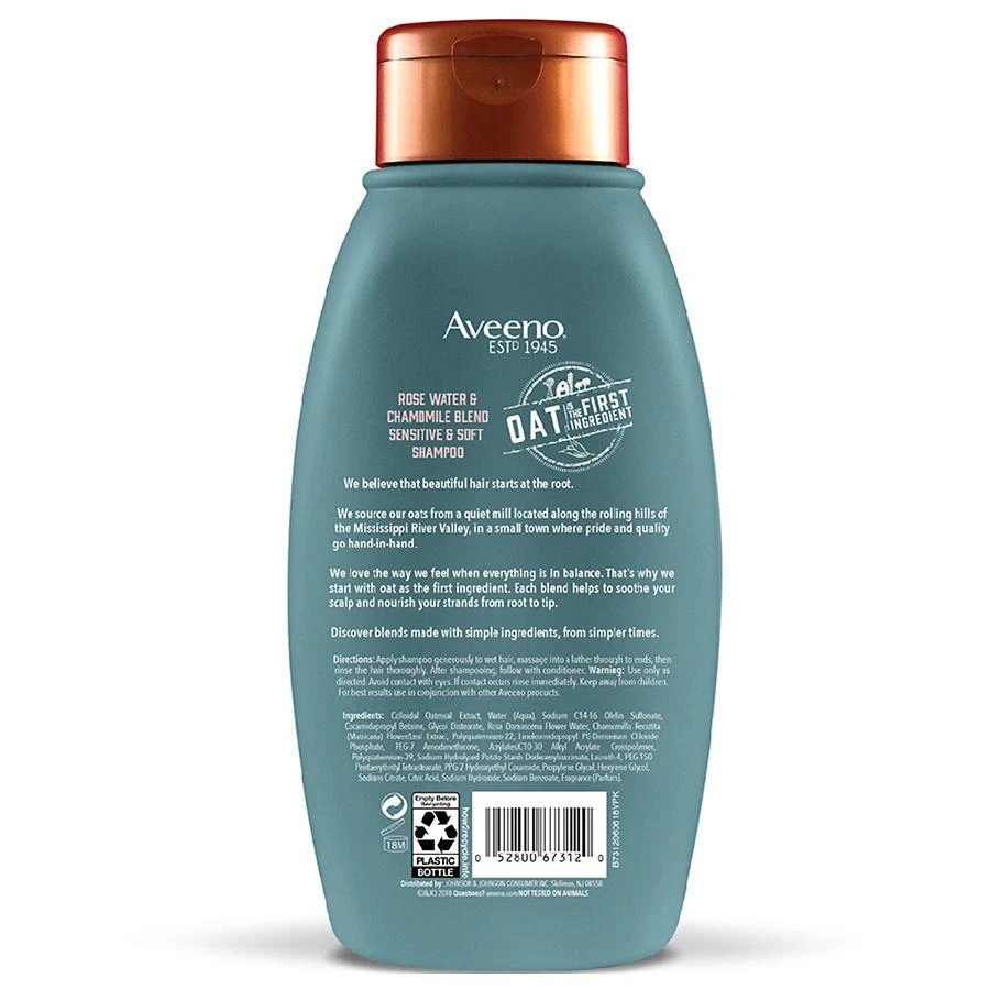 商品Aveeno|Rose Water And Chamomile Blend Shampoo,价格¥91,第2张图片详细描述