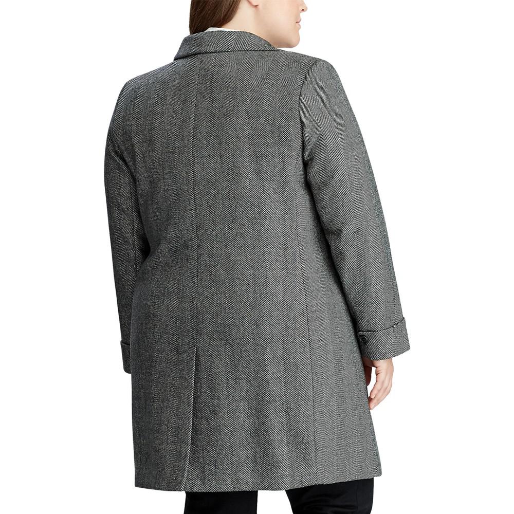 Women's Plus Size Buttoned Walker Coat, Created for Macy's商品第2张图片规格展示