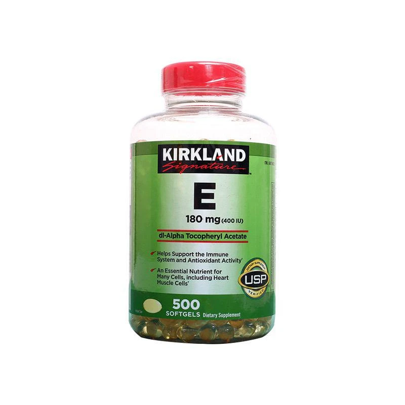 商品kirkland signature|美国直邮 Kirkland/柯克兰 维生素E精华 VE 软胶囊 400IU 500粒,价格¥236,第1张图片