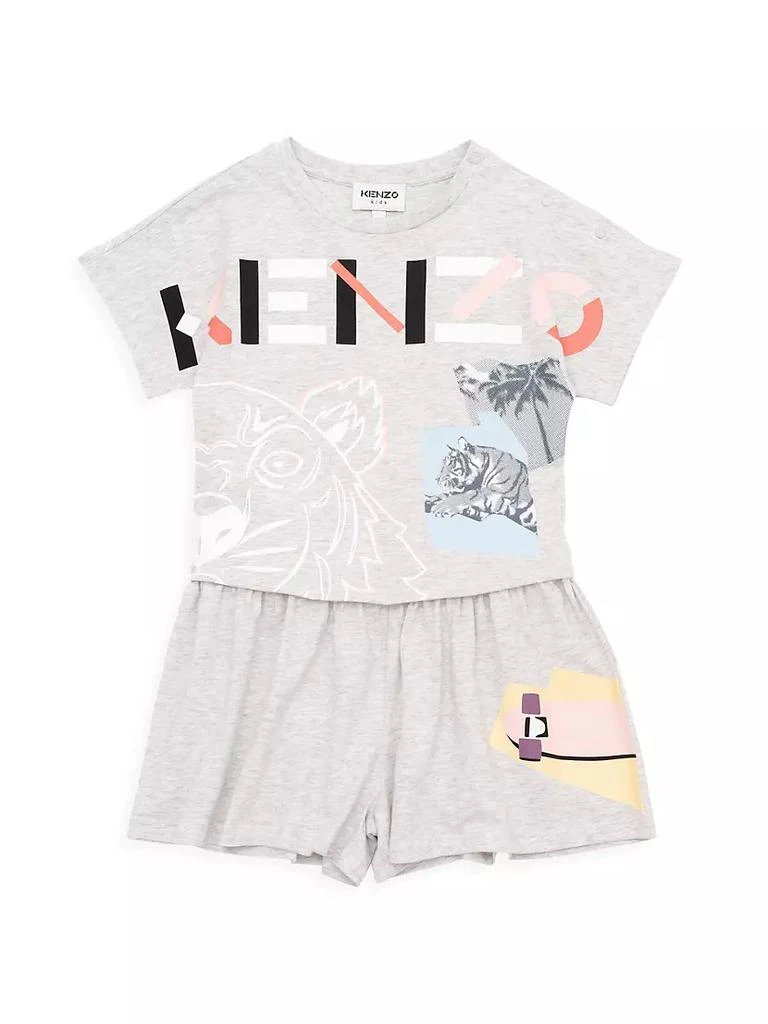 商品Kenzo|Little Girl's & Girl's Printed Logo Romper,价格¥501,第1张图片