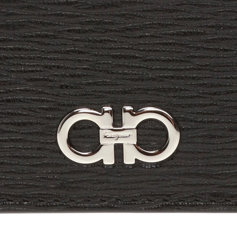 Salvatore Ferragamo 菲拉格慕 男士黑色logo铁饰卡包 66-A387-704957 商品