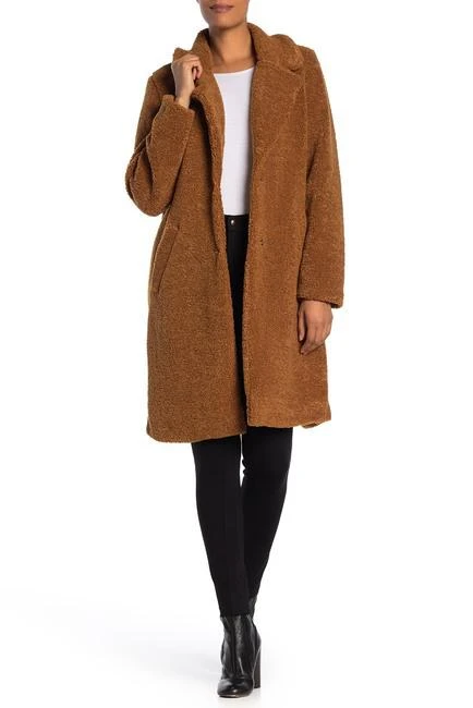 商品Lucky Brand|Missy Long Faux Shearling Teddy Coat,价格¥399,第1张图片