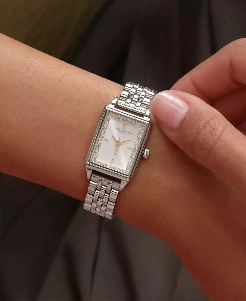 商品Olivia Burton|Women's Quartz Silver-Tone Stainless Steel Bracelet Watch 25.5mm x 20.5mm,价格¥1298,第5张图片详细描述